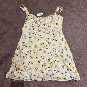Old Navy Yellow Floral Mini Dress - Never Worn